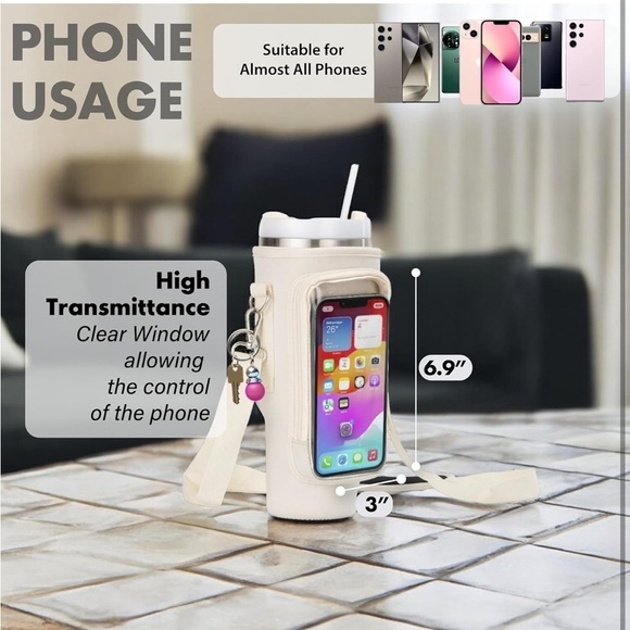 Brand New Stanley 40 oz Cup Accessory Water Bottle Holder Strap Neoprene Sleeve - Picture 2 of 16